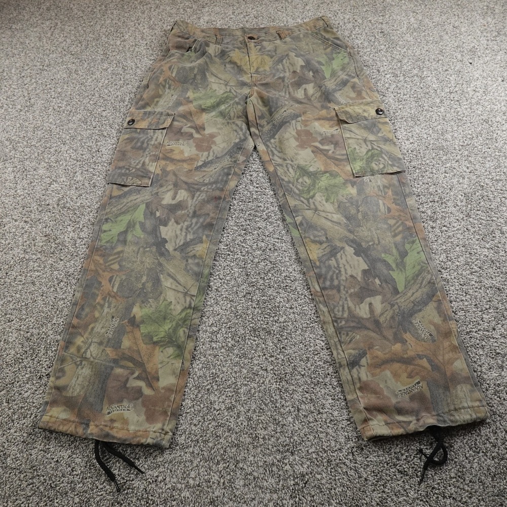 VTG Liberty Pants Mens M Brown Green Realtree‎ Camo Cargo Outdoor Hunting USA